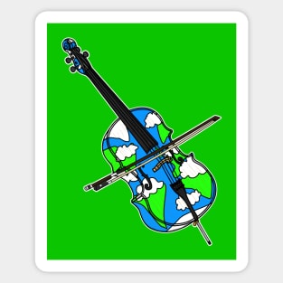 Earth Day Cello Cellist Musician Sticker